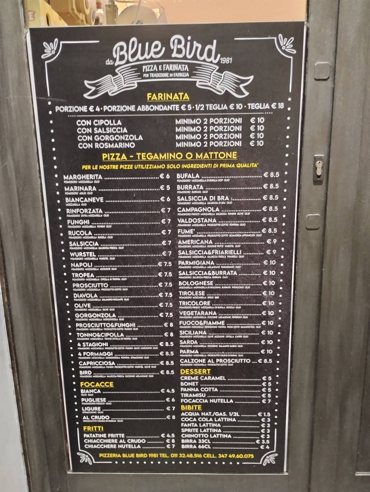 Menu di Blue Bird 