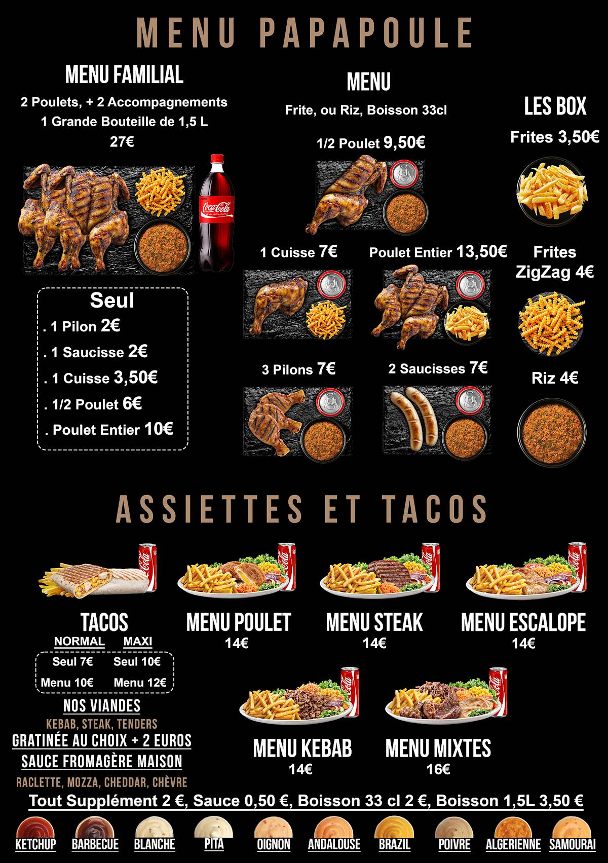 Menu de CHEZ PAPAPOULE