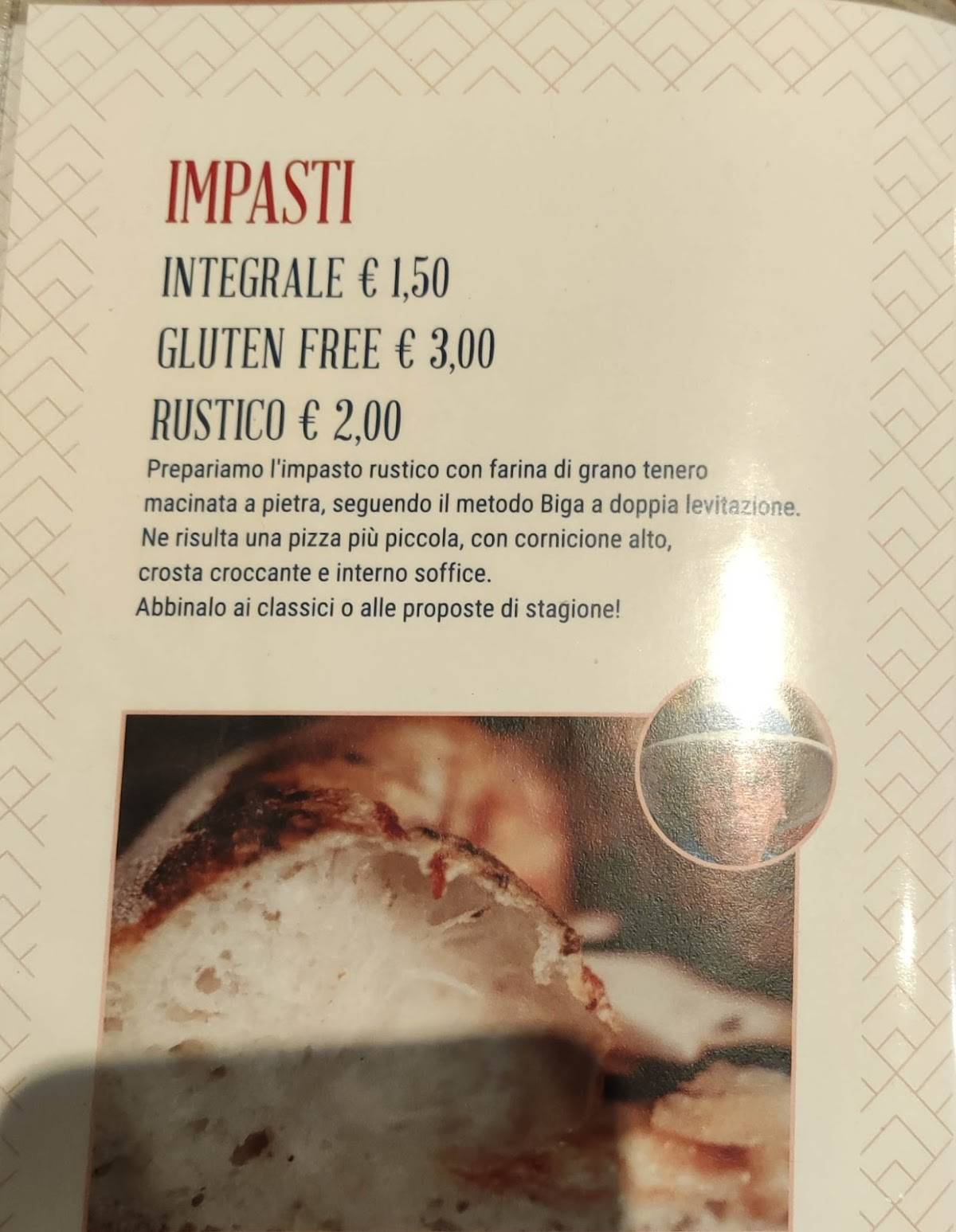 Menu di Pizzeria C'è o non C'è 
