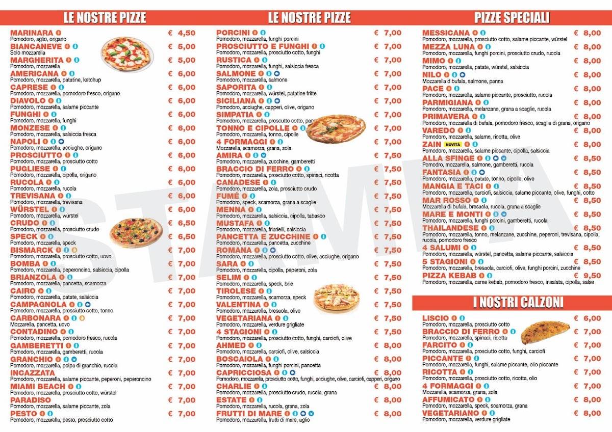 Menu di Pizzeria Charlie 