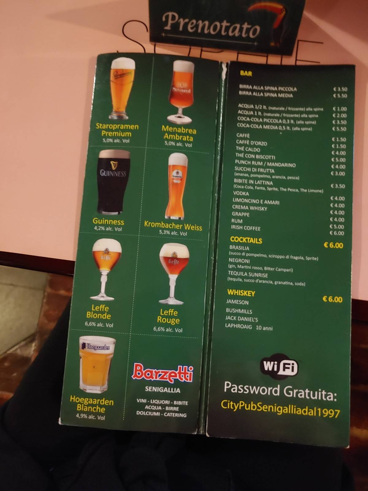 Menu di City Pub 