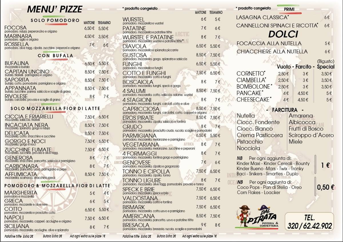 Menu di Pizzeria Dal Pirata 