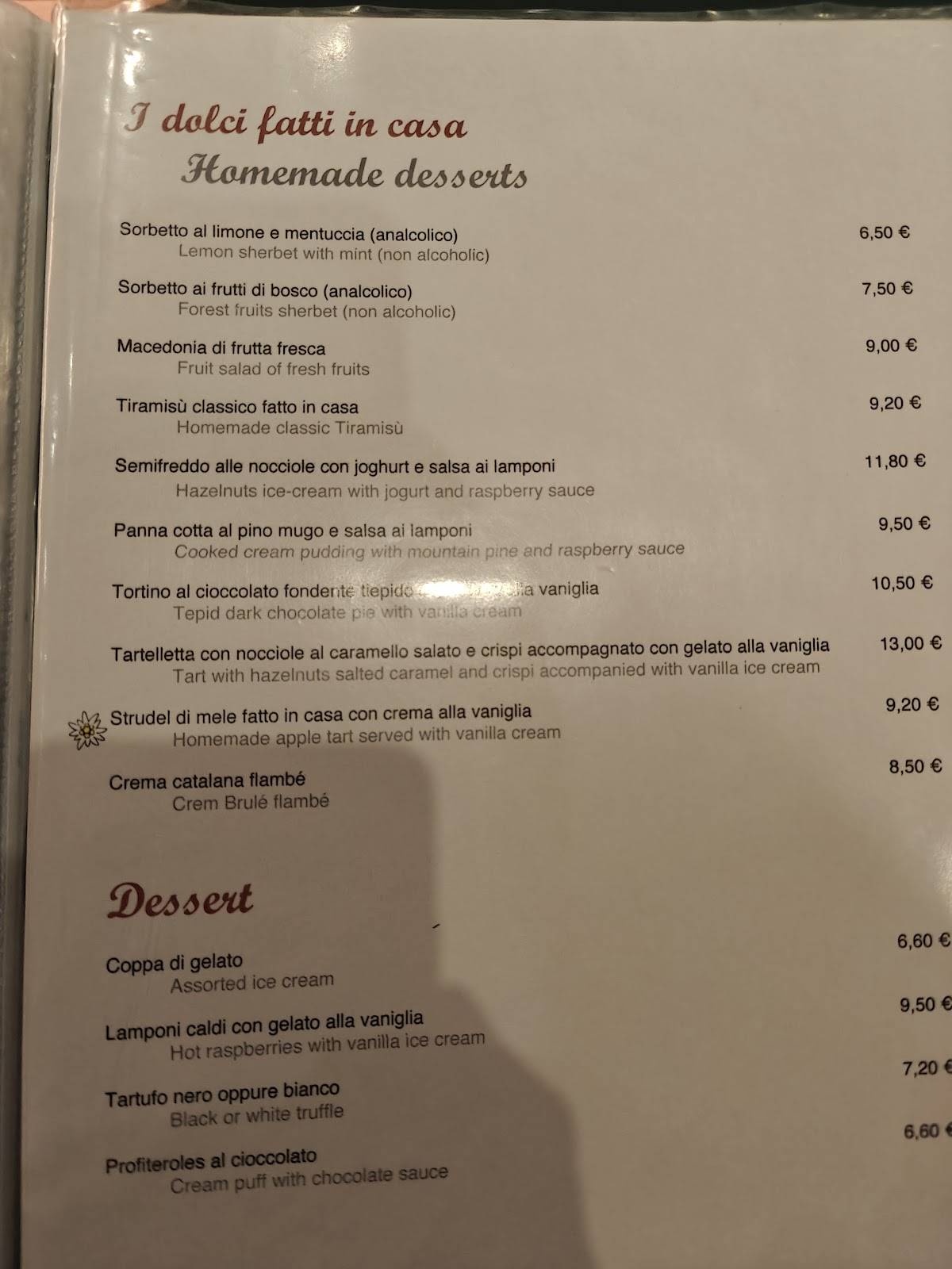 Menu di Pizzeria Fornella 