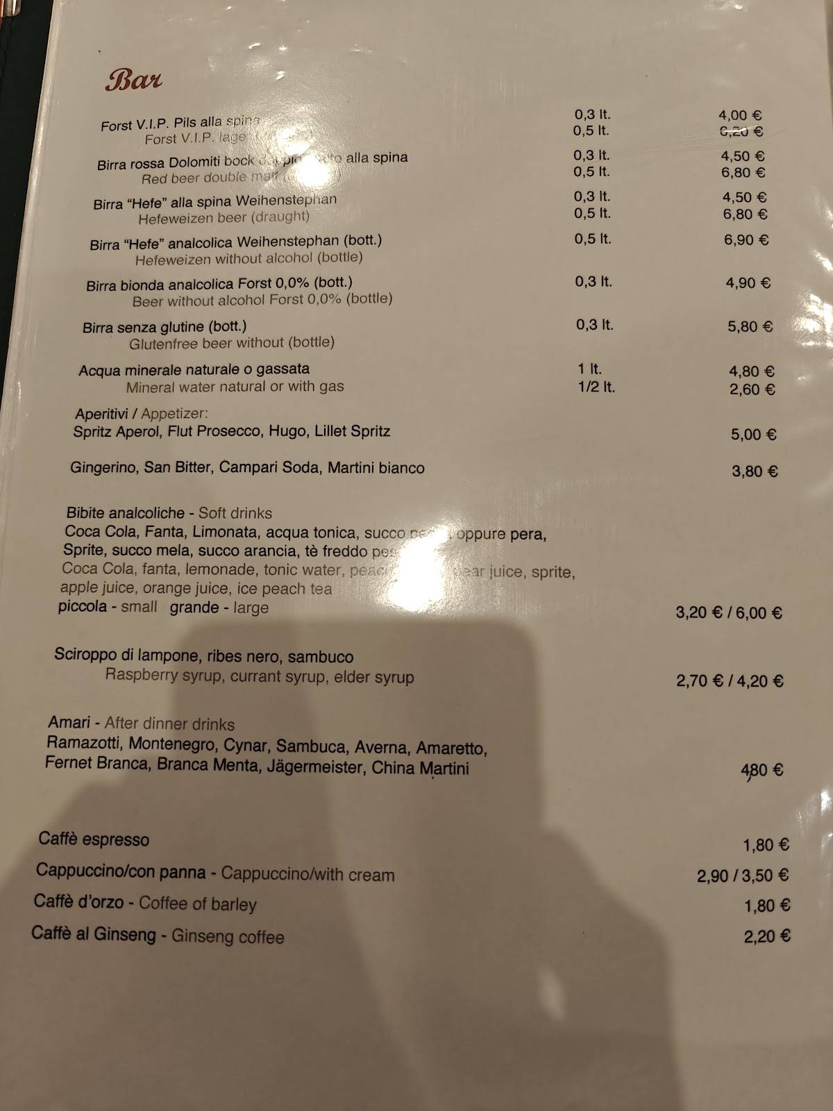 Menu di Pizzeria Fornella 