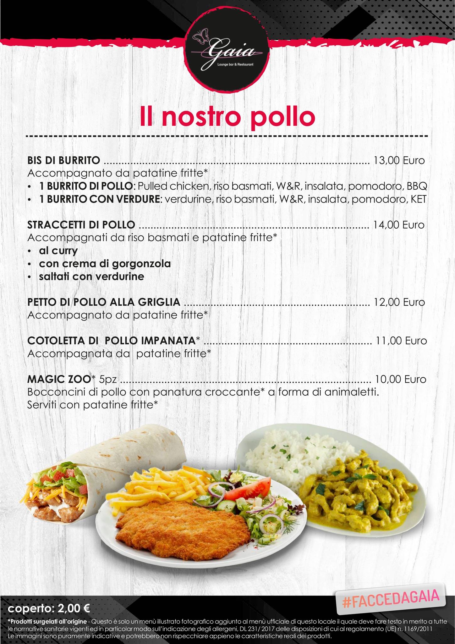 Menu di Gaia lounge bar & restaurant 