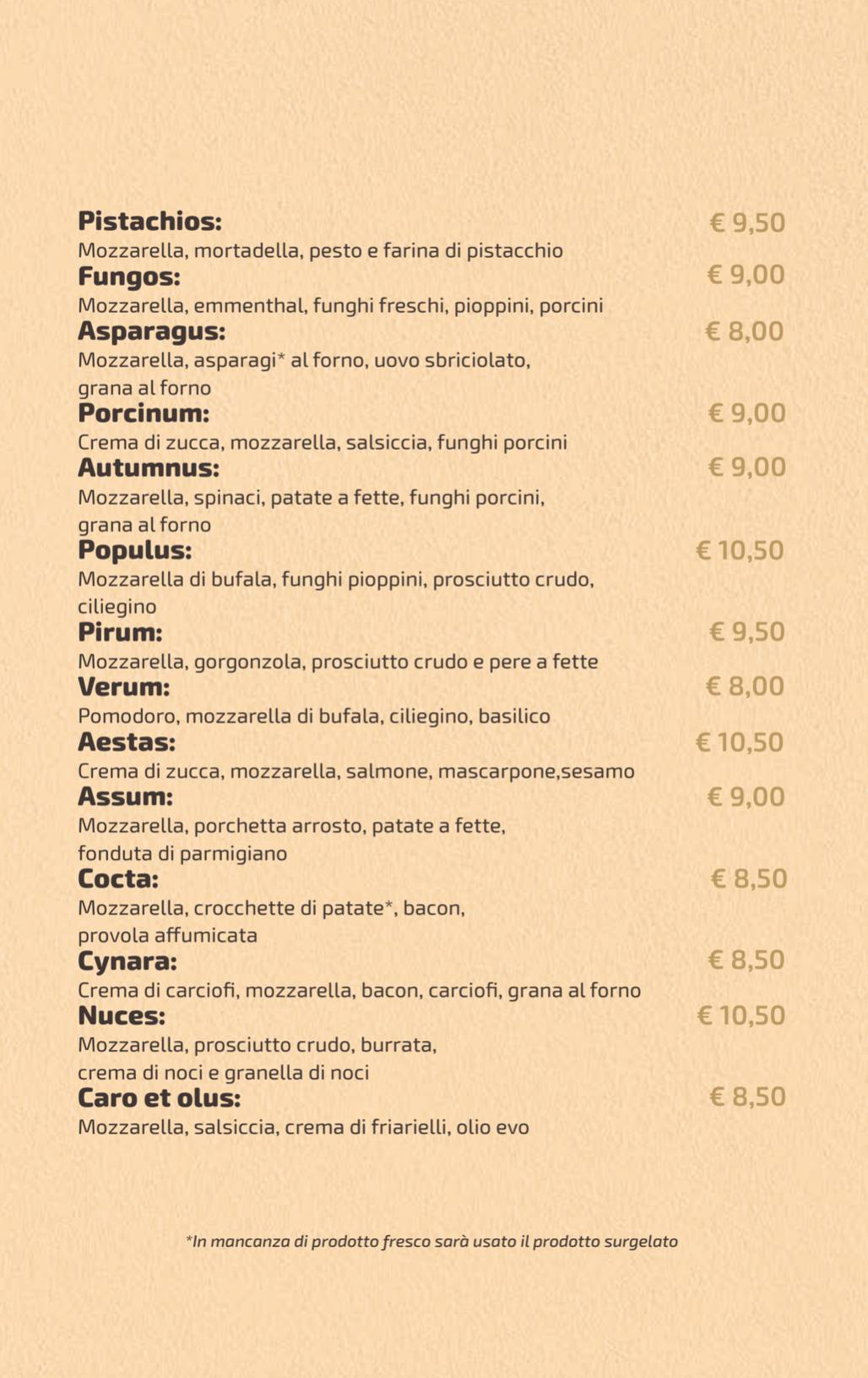 Menu di Granum Pizzeria 
