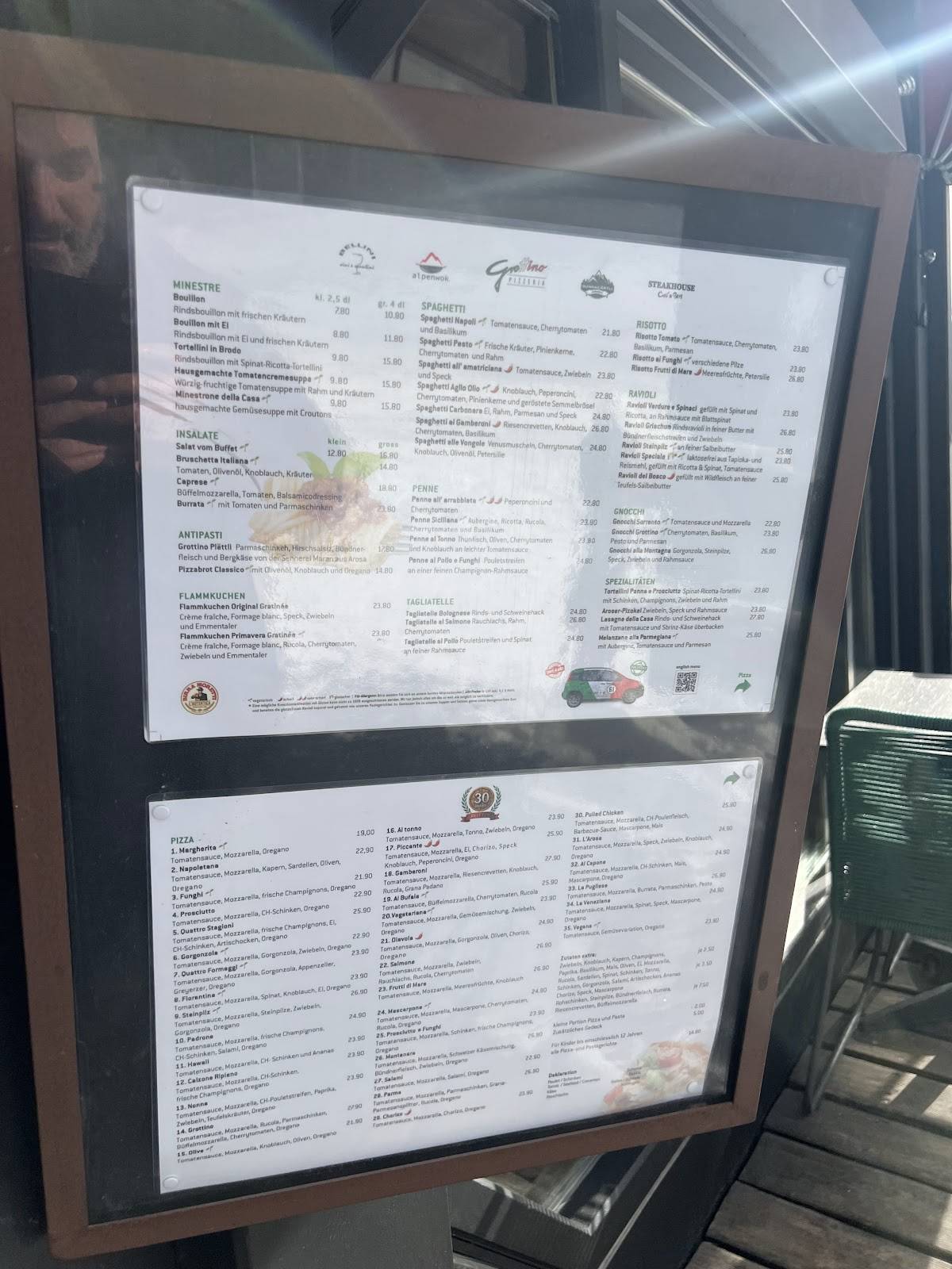 Menu di Grottino 
