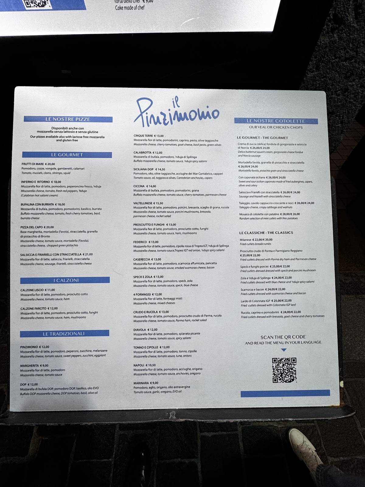 Menu di Il Pinzimonio 