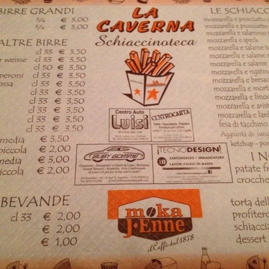 Menu di La Caverna 