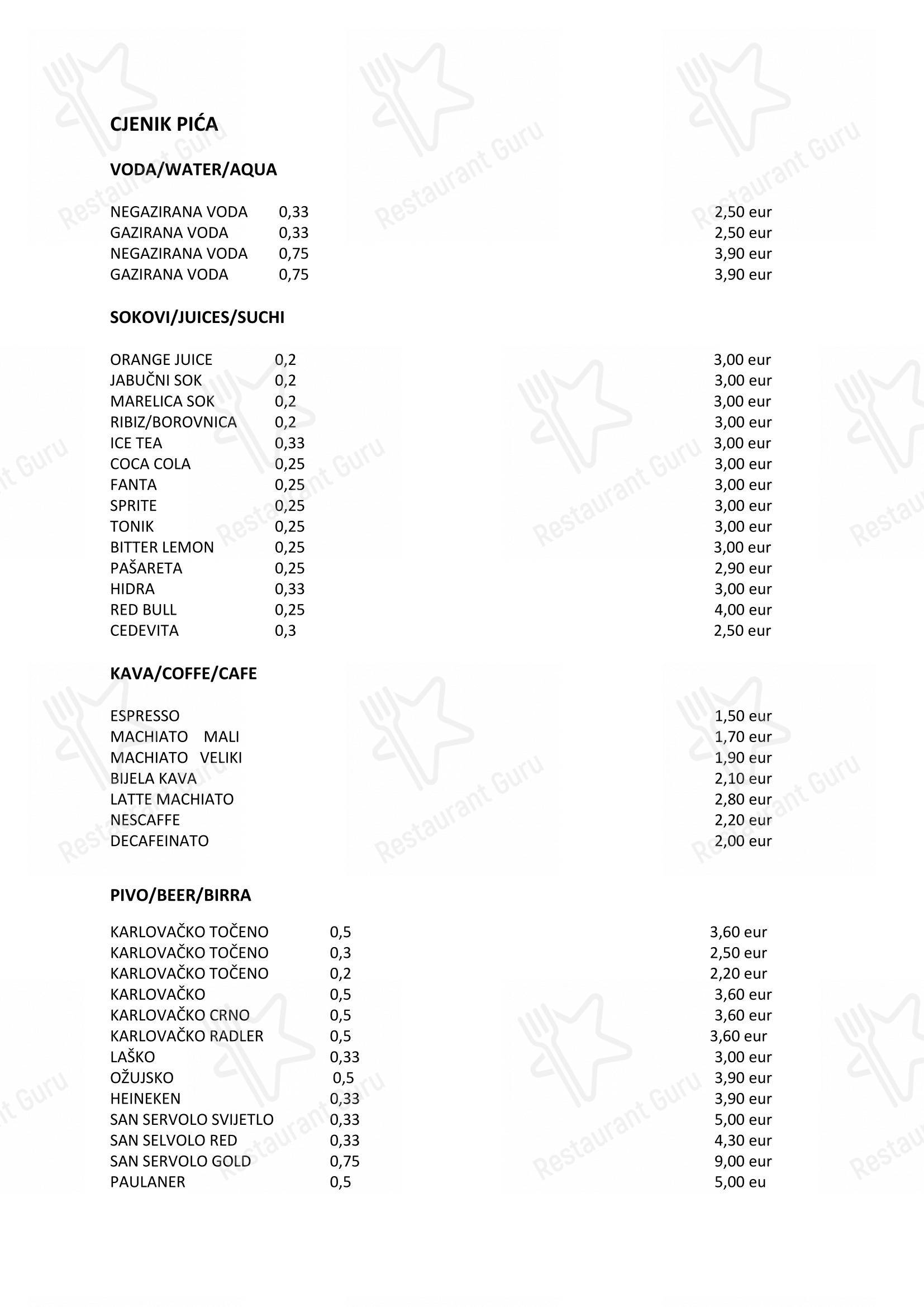 Menu per Pizzeria Laco in Cittanova