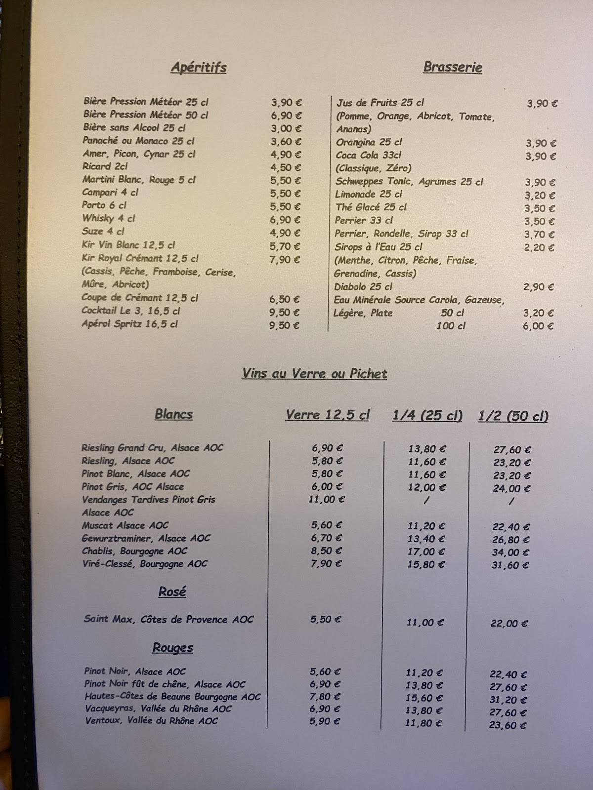 Menu de Le 3