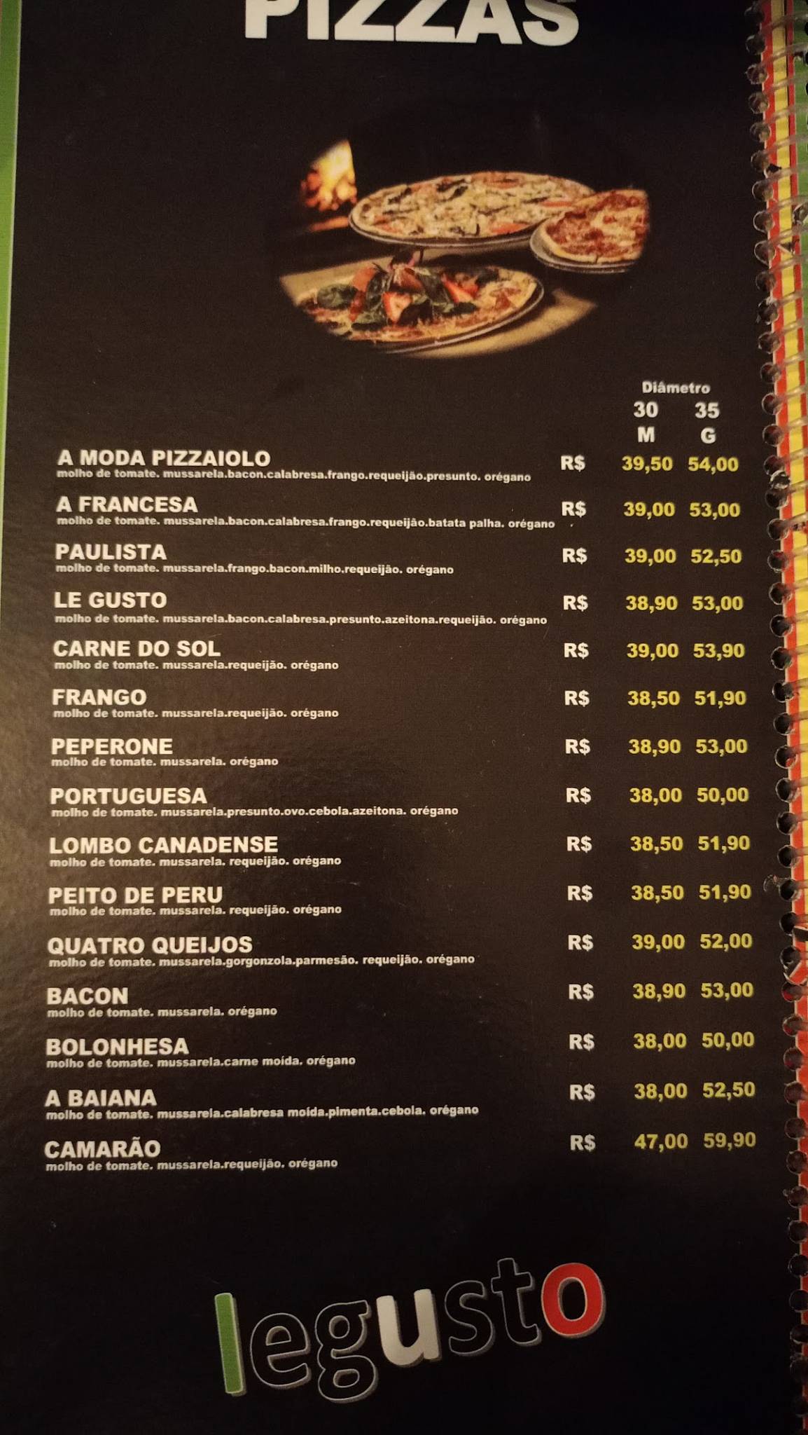 Le Gusto Restaurante & Pizzaria cardápio