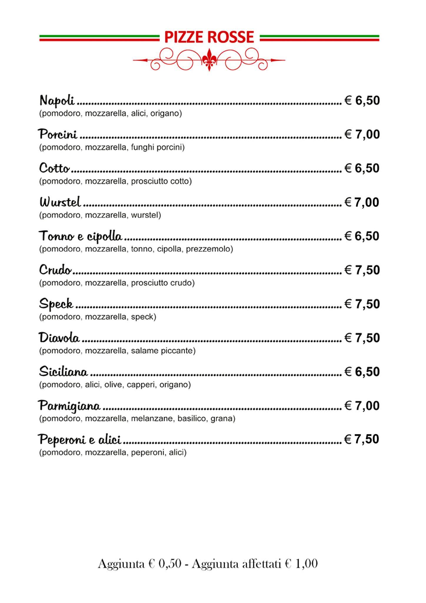 Menu di Pizzeria Malu' 