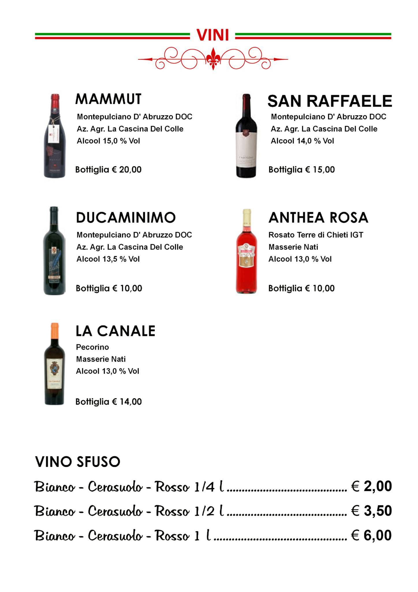 Menu di Pizzeria Malu' 