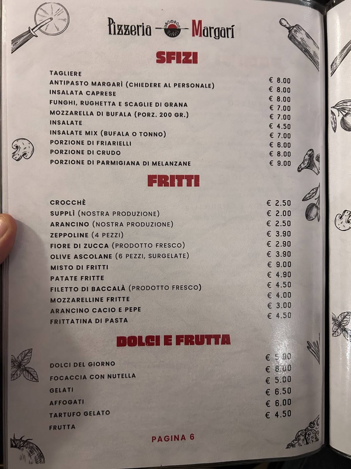 Menu de Margarì