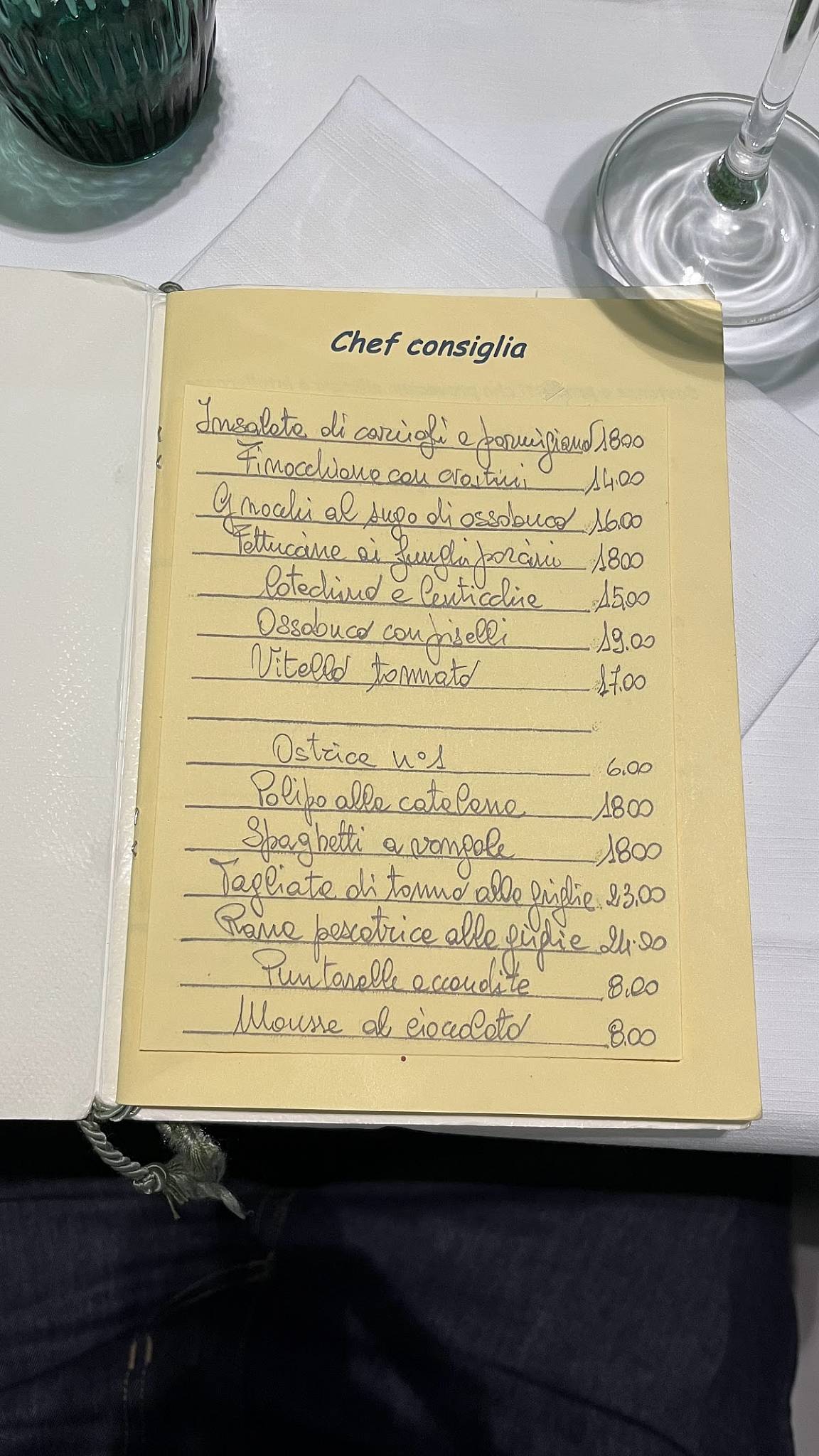 Menu di Osteria La Greppia 