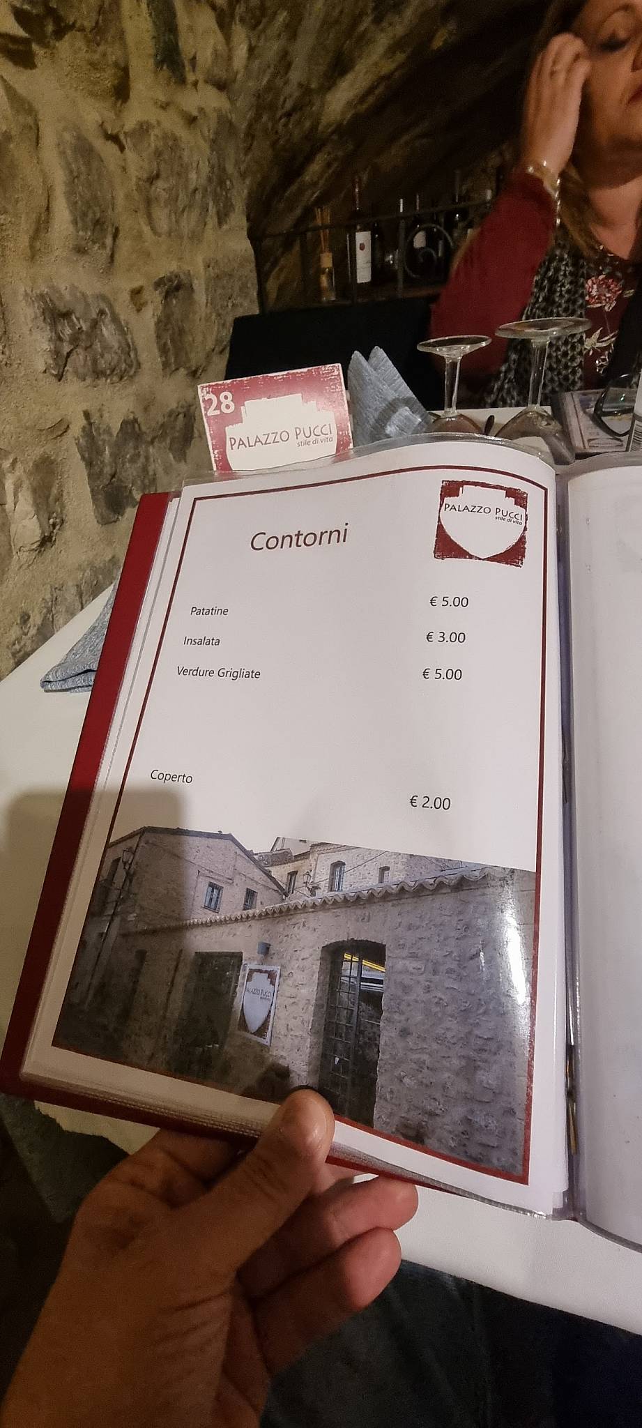 Menu di Palazzo Pucci 