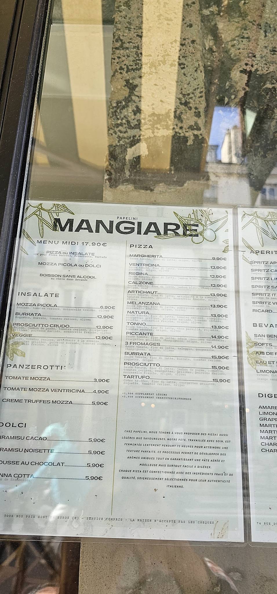 Menu de Papelini
