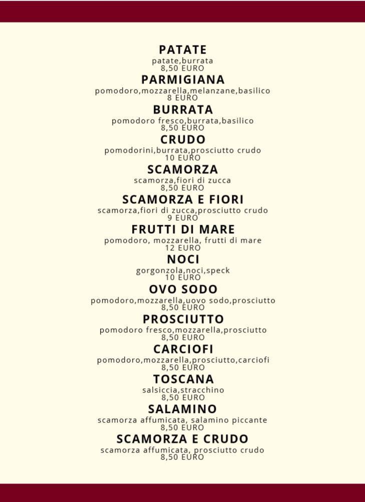 Menu di Pit-Stop Pizzeria Ristorante 