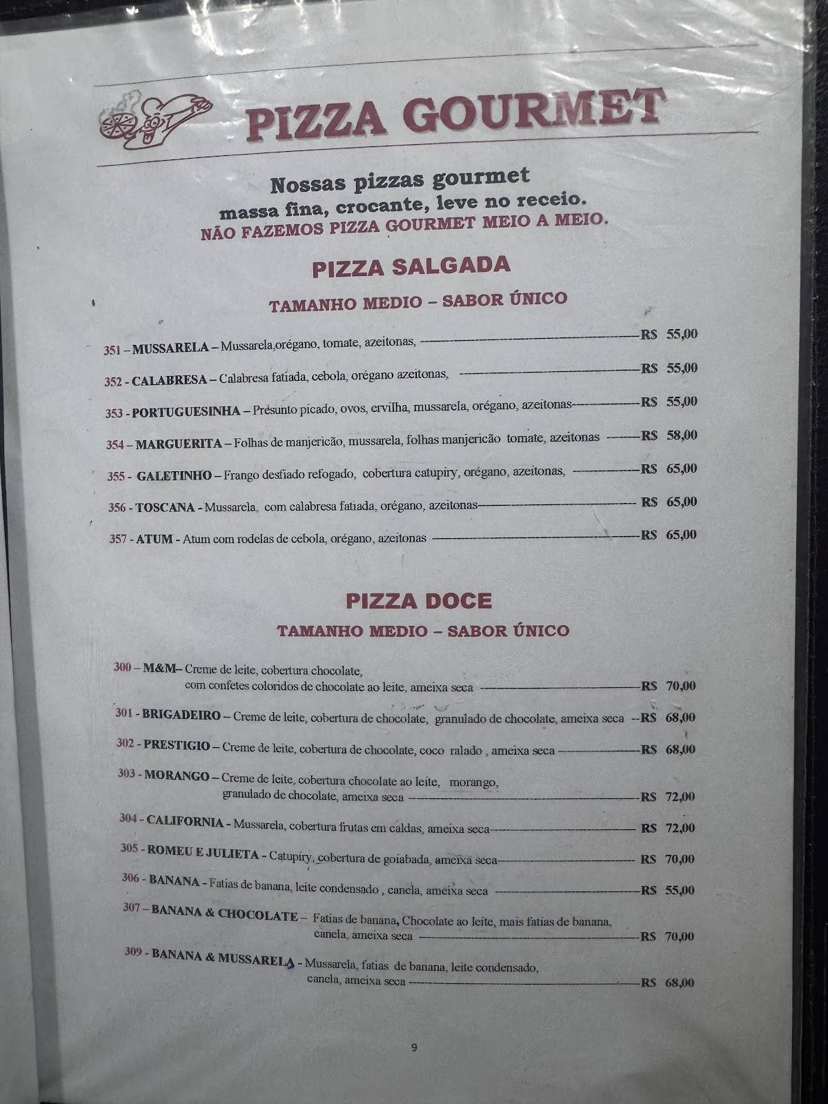 Pizzaria Corsega cardápio