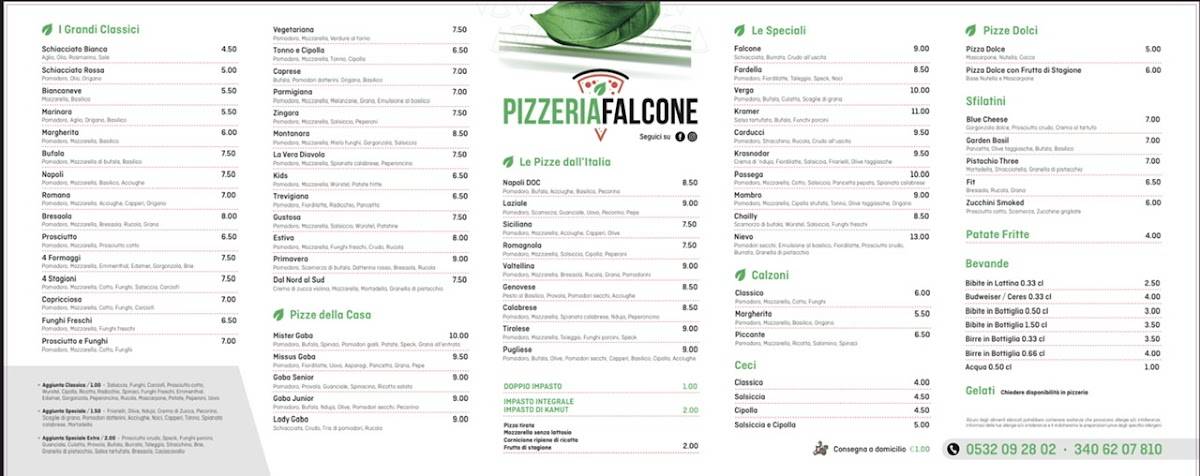 Menu di Pizzeria Falcone 