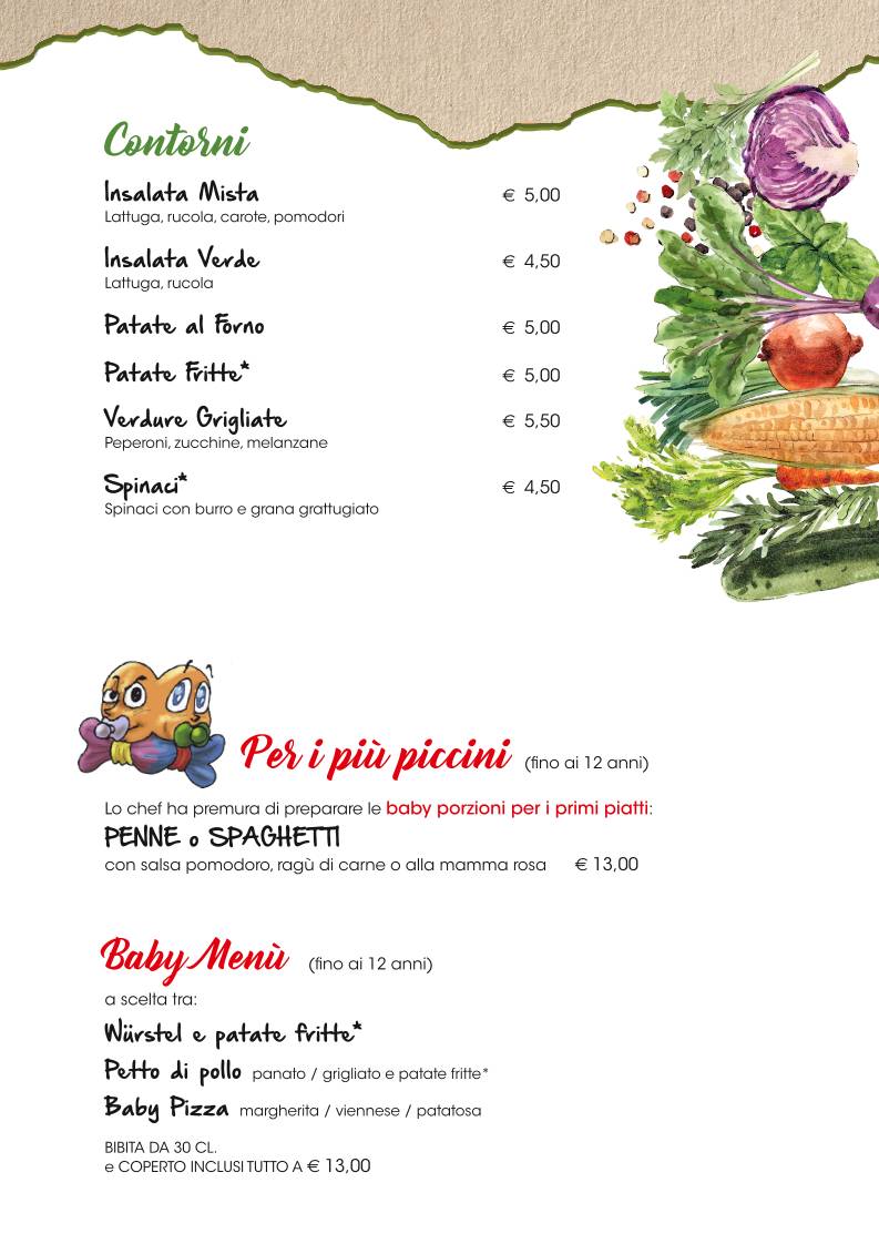 Menu di Pizzeria Ristorante Capovolta 