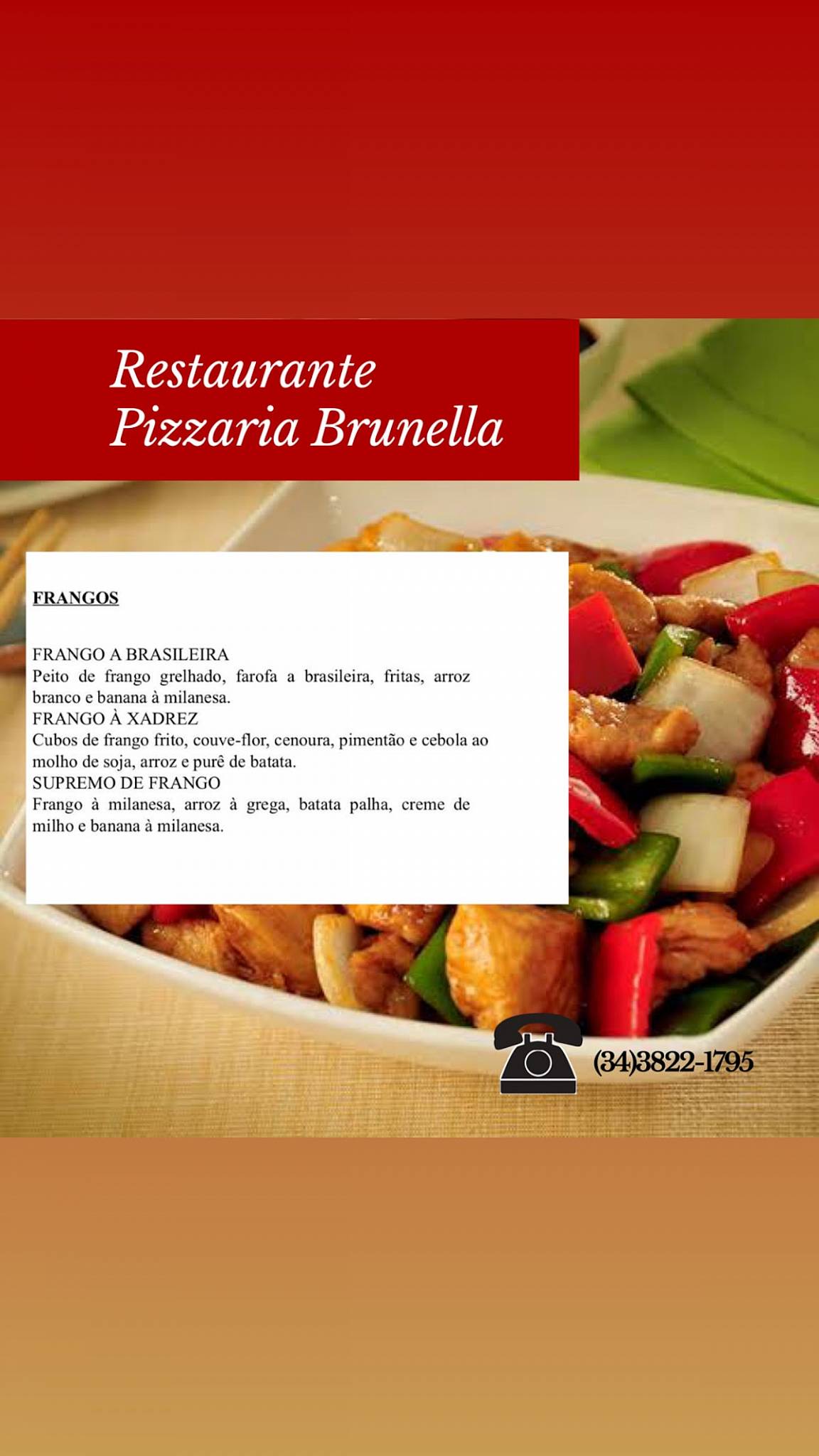 Restaurante e Pizzaria Brunella cardápio