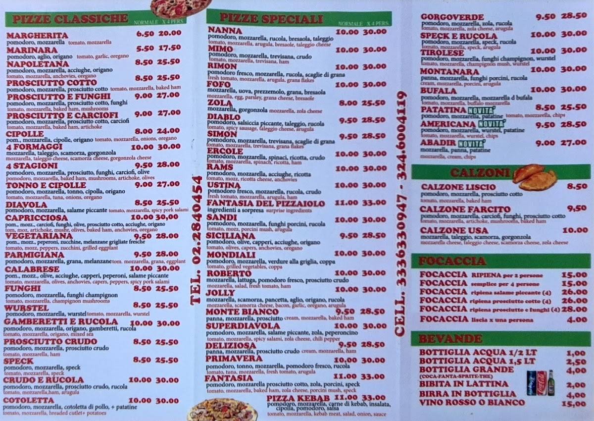 Menu di Rimon 
