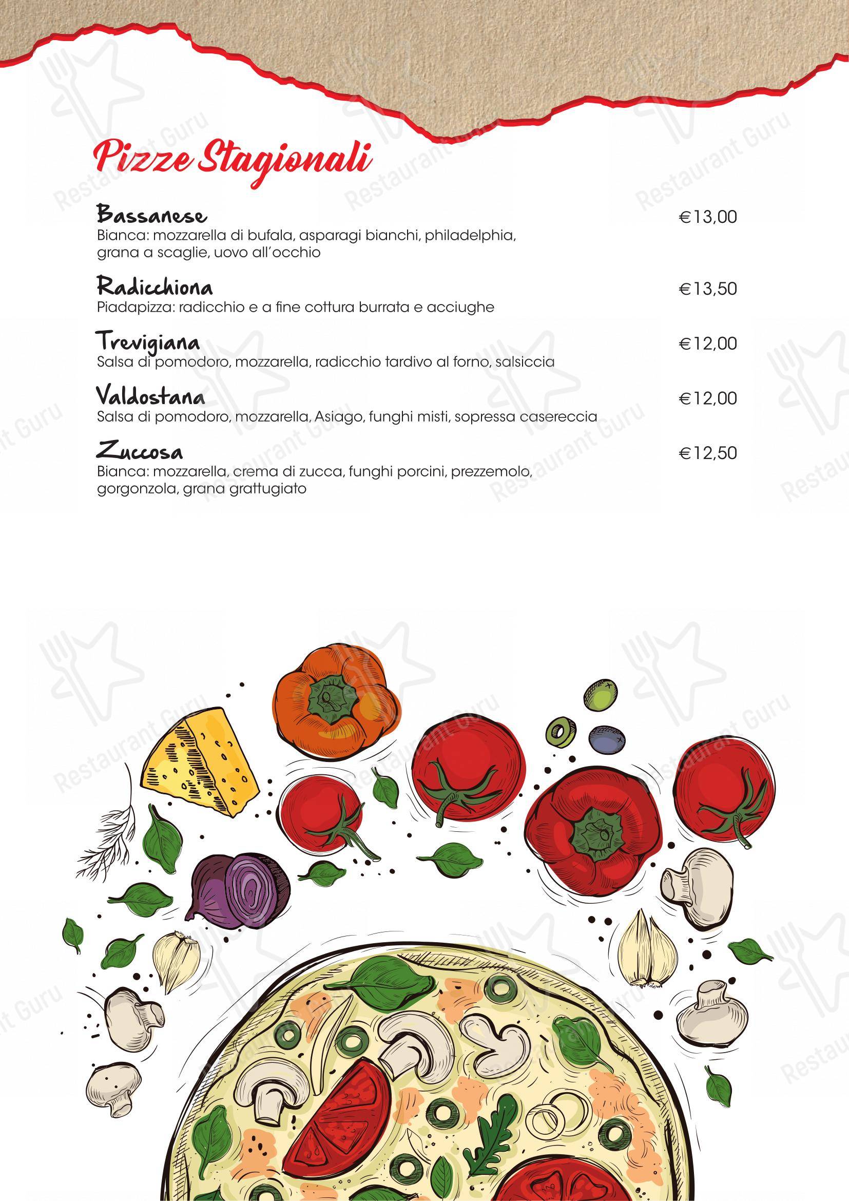 Menu per Pizzeria Ristorante Capovolta in Padova