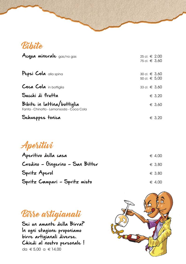 Menu di Pizzeria Ristorante Capovolta 