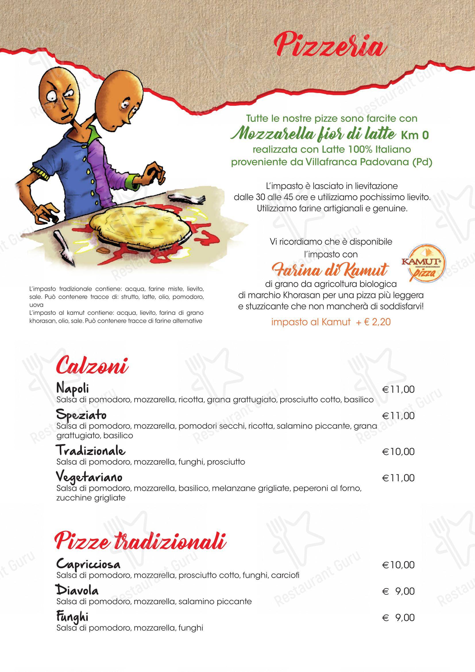 Menu per Pizzeria Ristorante Capovolta in Padova