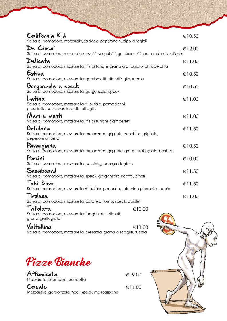 Menu di Pizzeria Ristorante Capovolta 