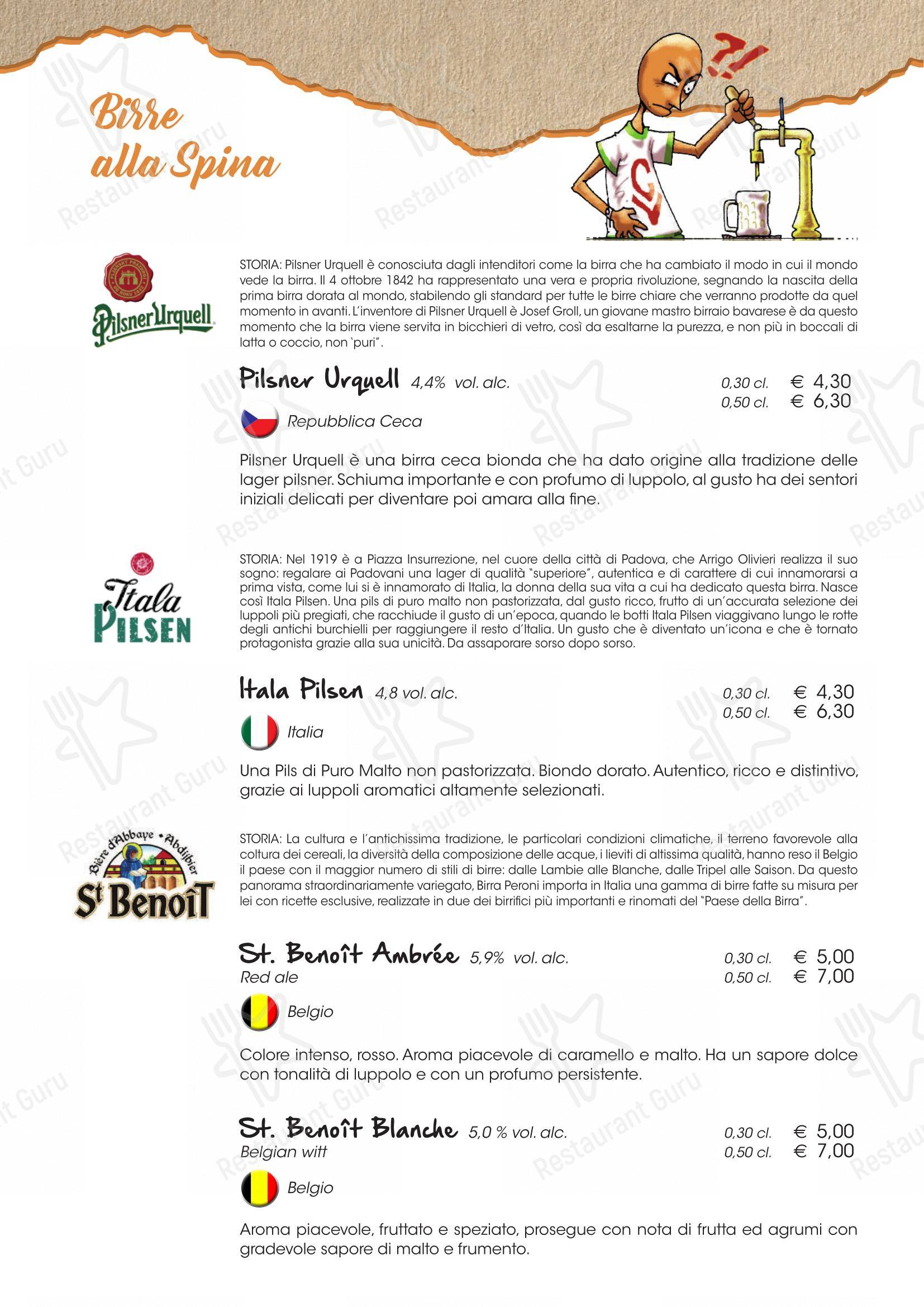 Menu di Pizzeria Ristorante Capovolta - Menu