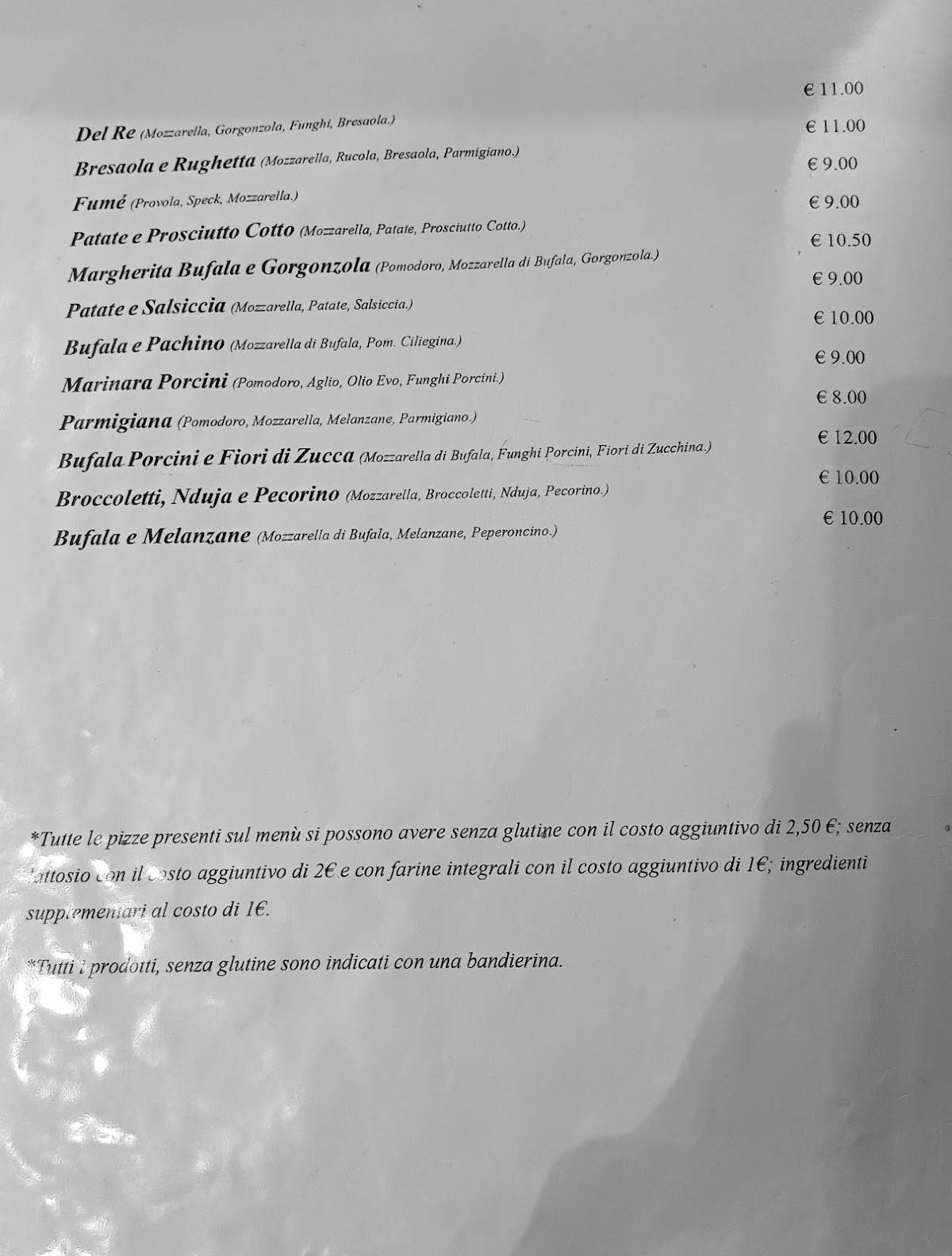 Menu di Pizzeria-Ristorante Il Cavaliere 