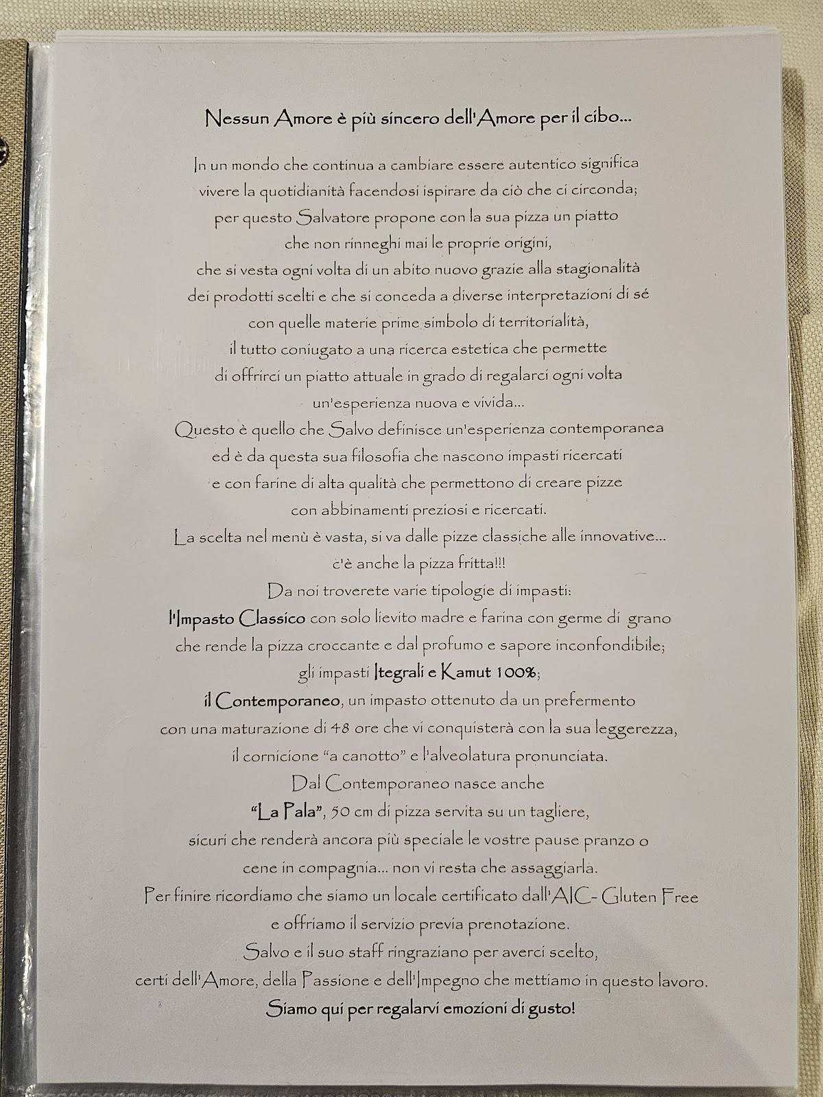 Menu di Pizzeria Ristorante La Rosa dei Venti 