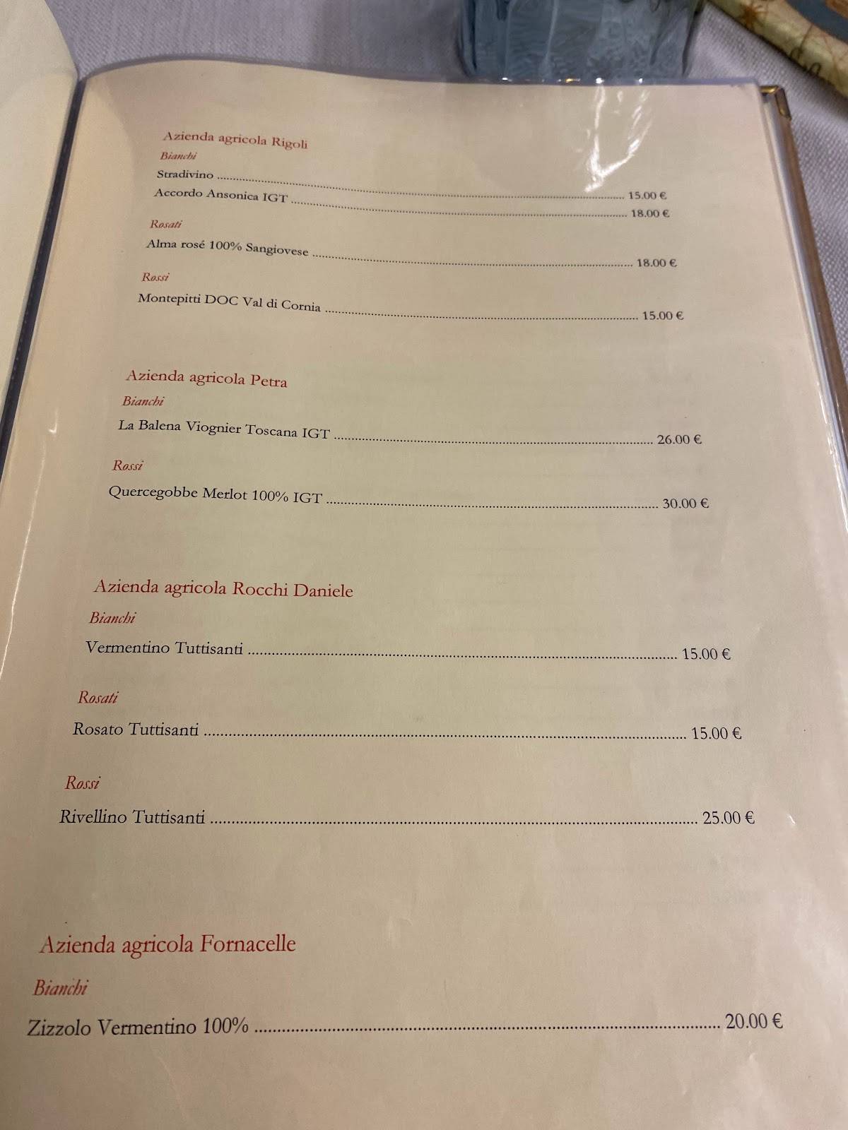 Menu di Ristorante Pizzeria Elena 