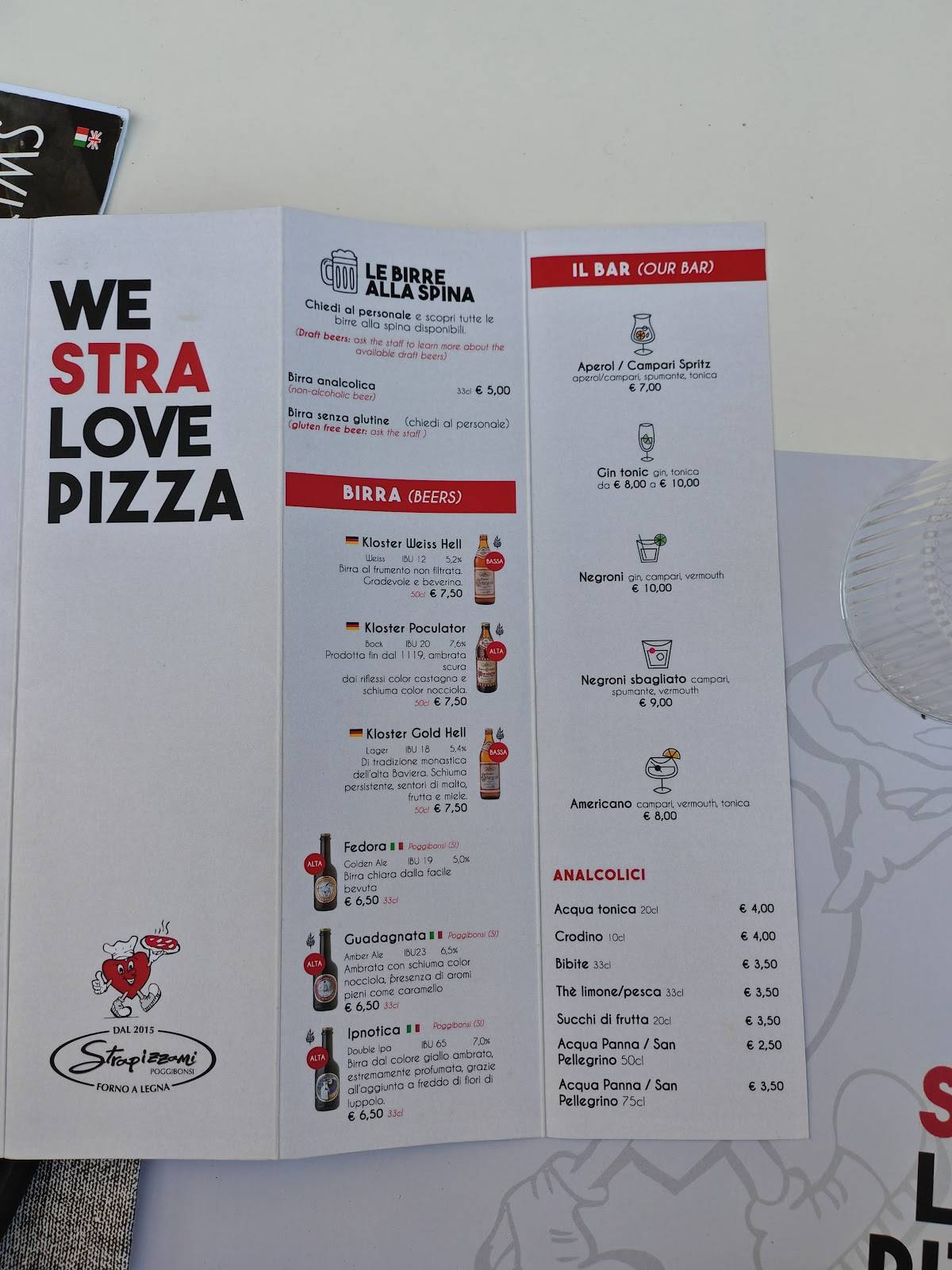 Menu di Pizzeria Strapizzami - Forno a legna - 