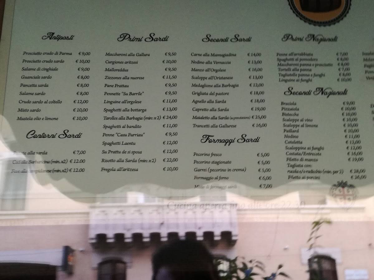 Menu di Su Barrile 