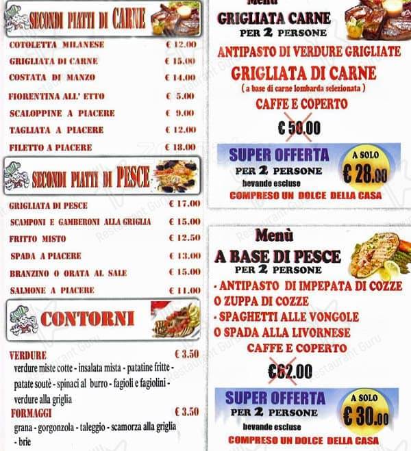 Menu di Ristorante Pizzeria Sunrise 