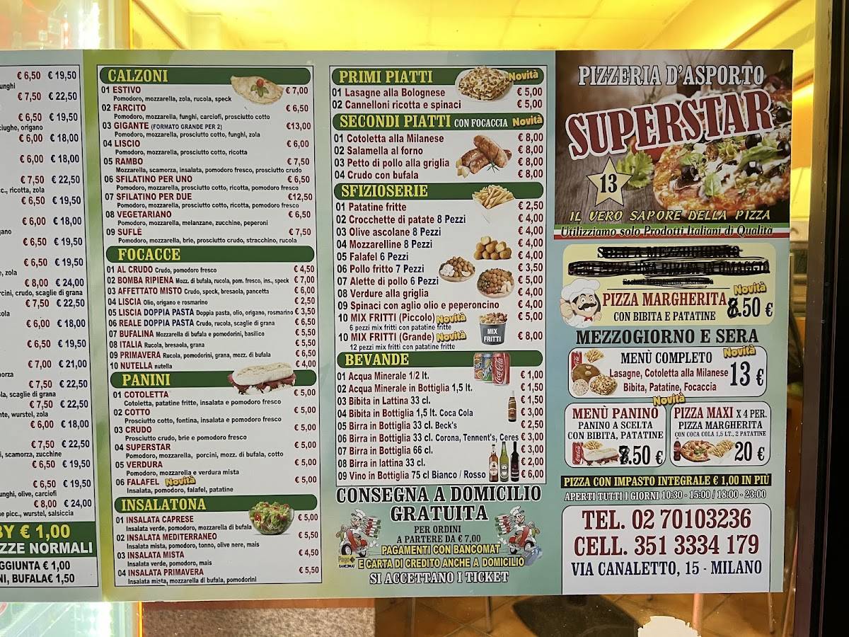 Menu di Superstar 13 