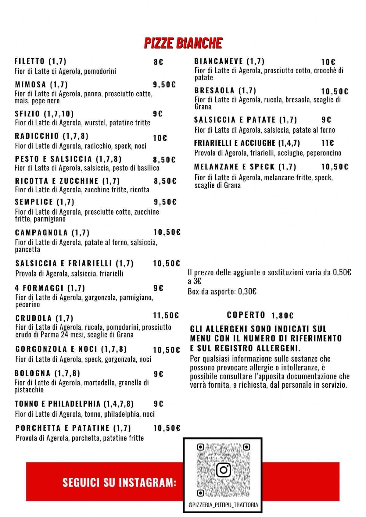 Menu di Putipù 