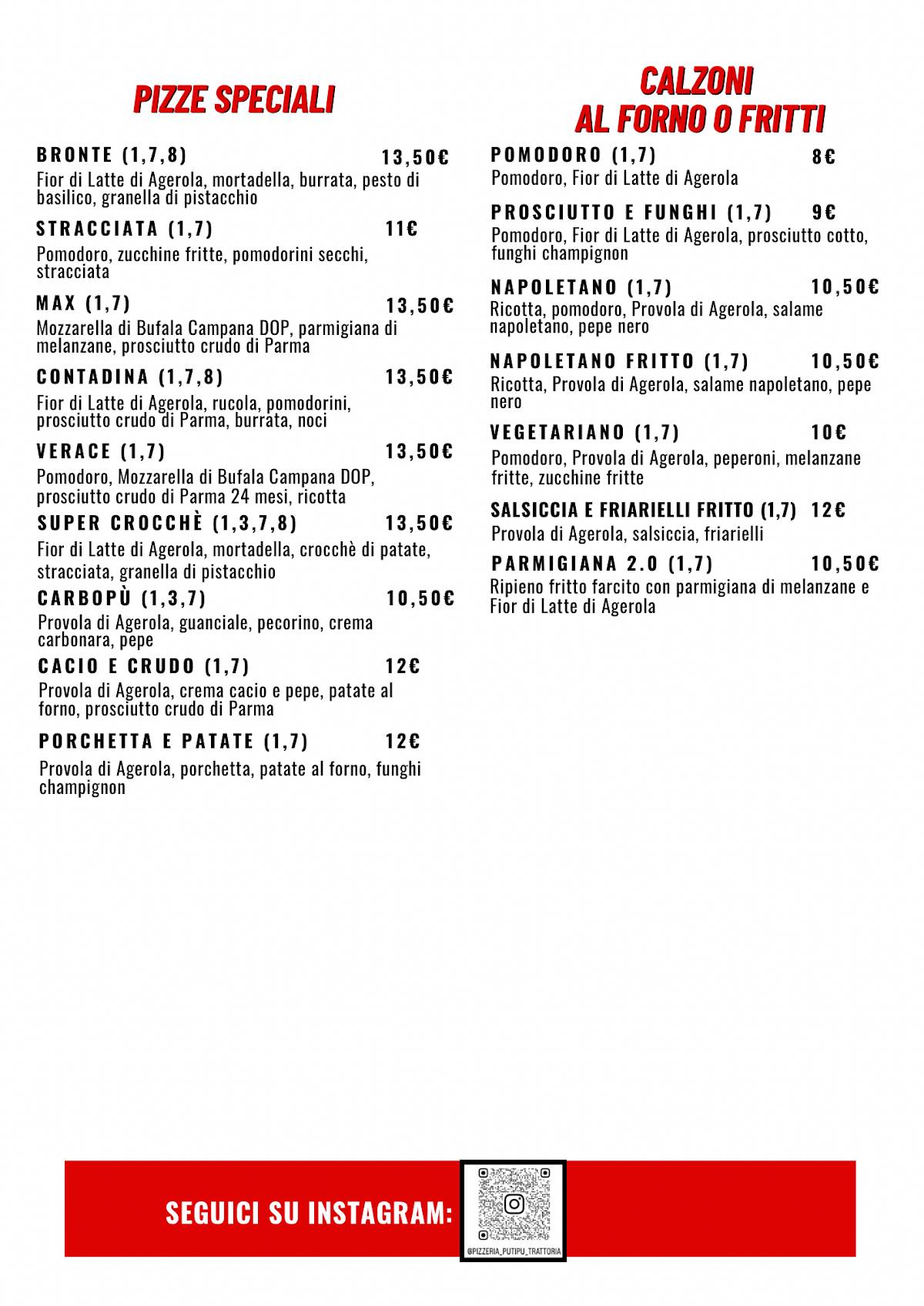 Menu di Putipù 