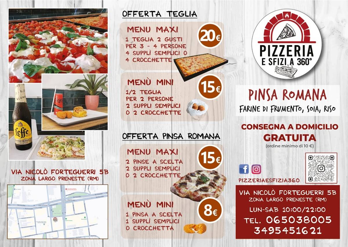 Menu di Pizzeria e sfizi a 360° 