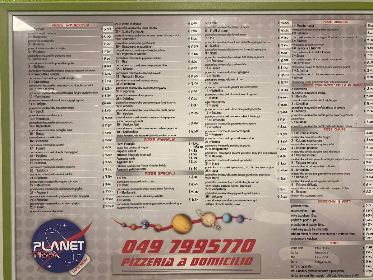Menu di Planet Pizza Di Avitabile Stefano 