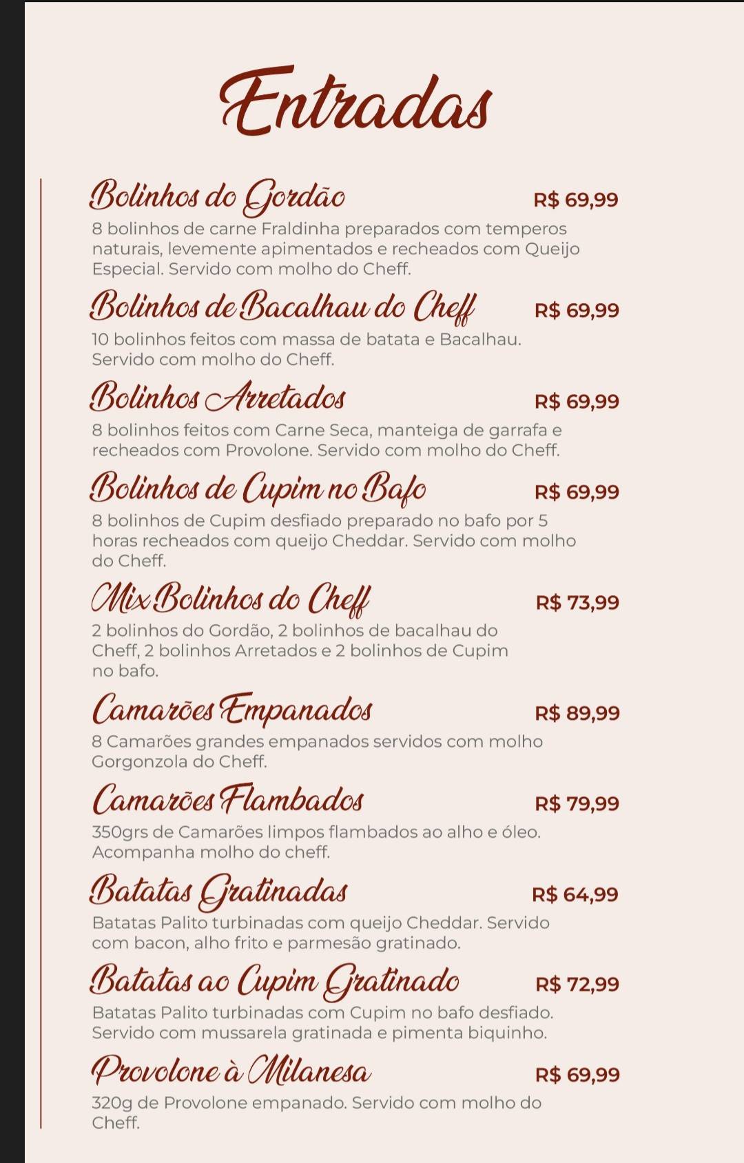 Point do Gordão - Praia Grande cardápio