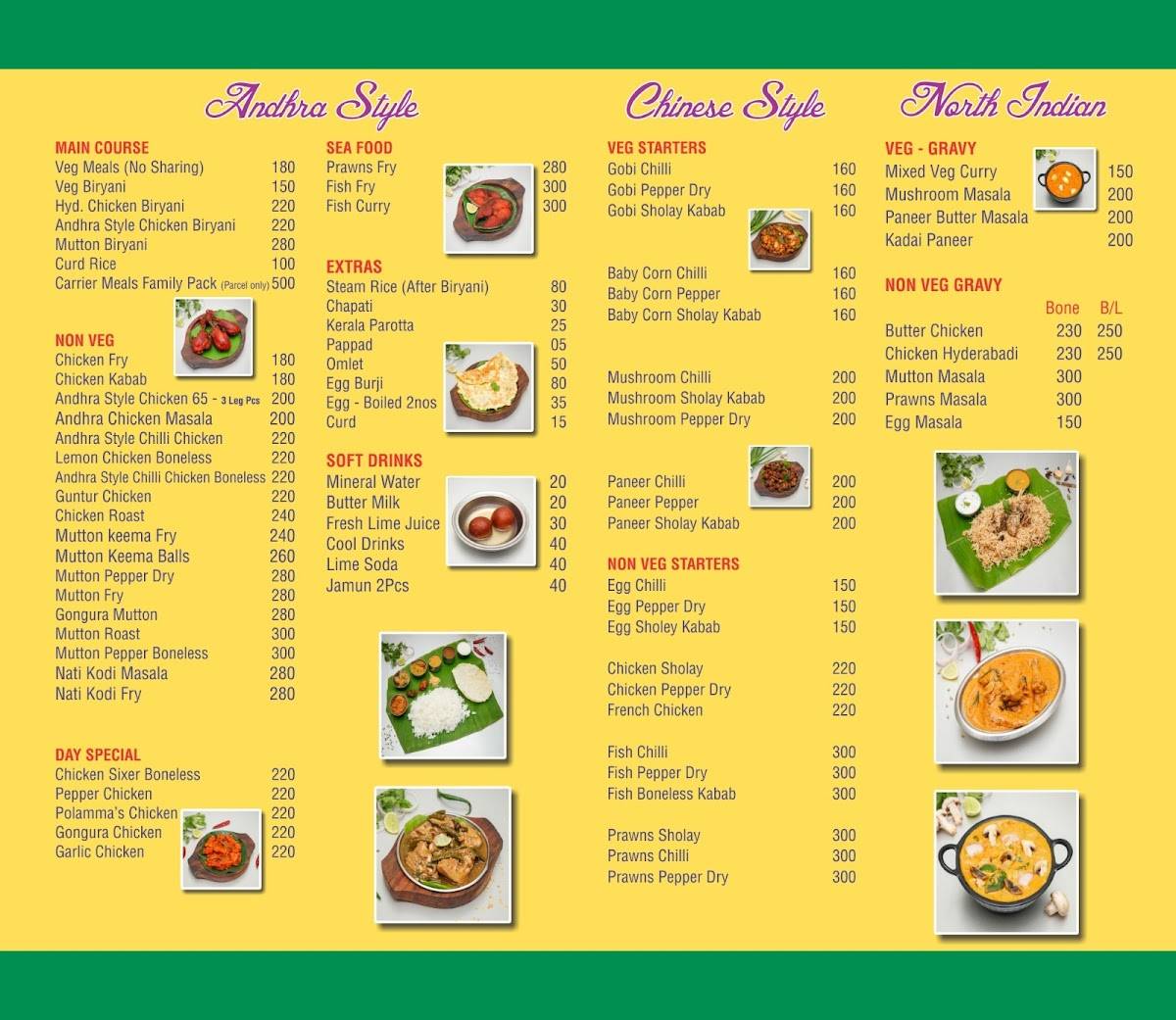 Polamma's Andhra Style(Opp Christ College) menu