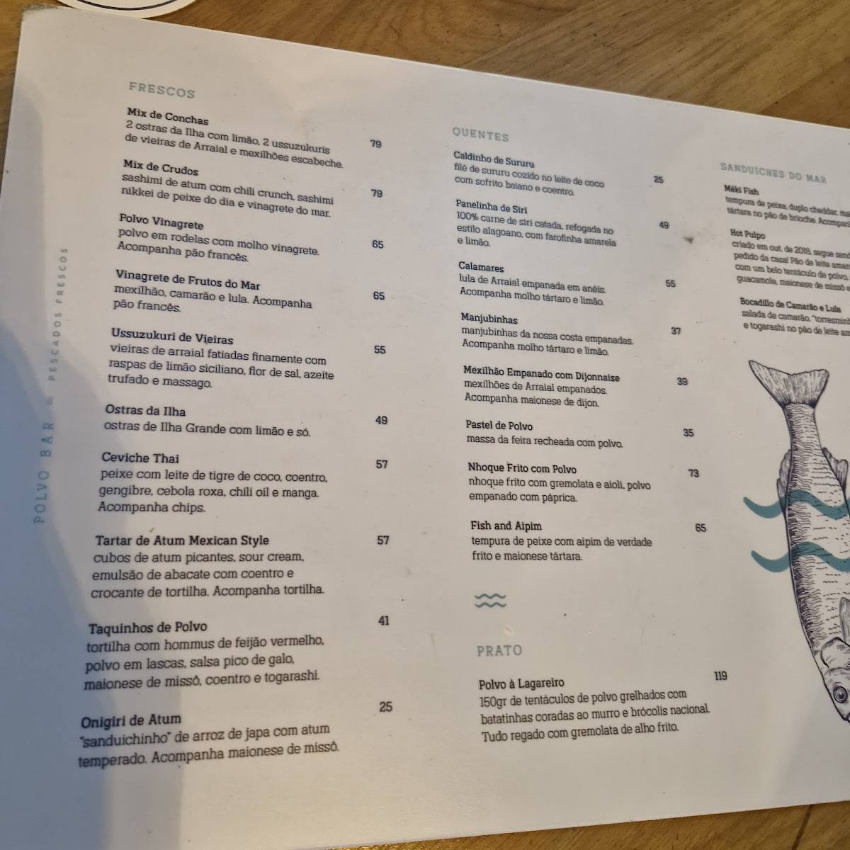 Polvo Bar cardápio