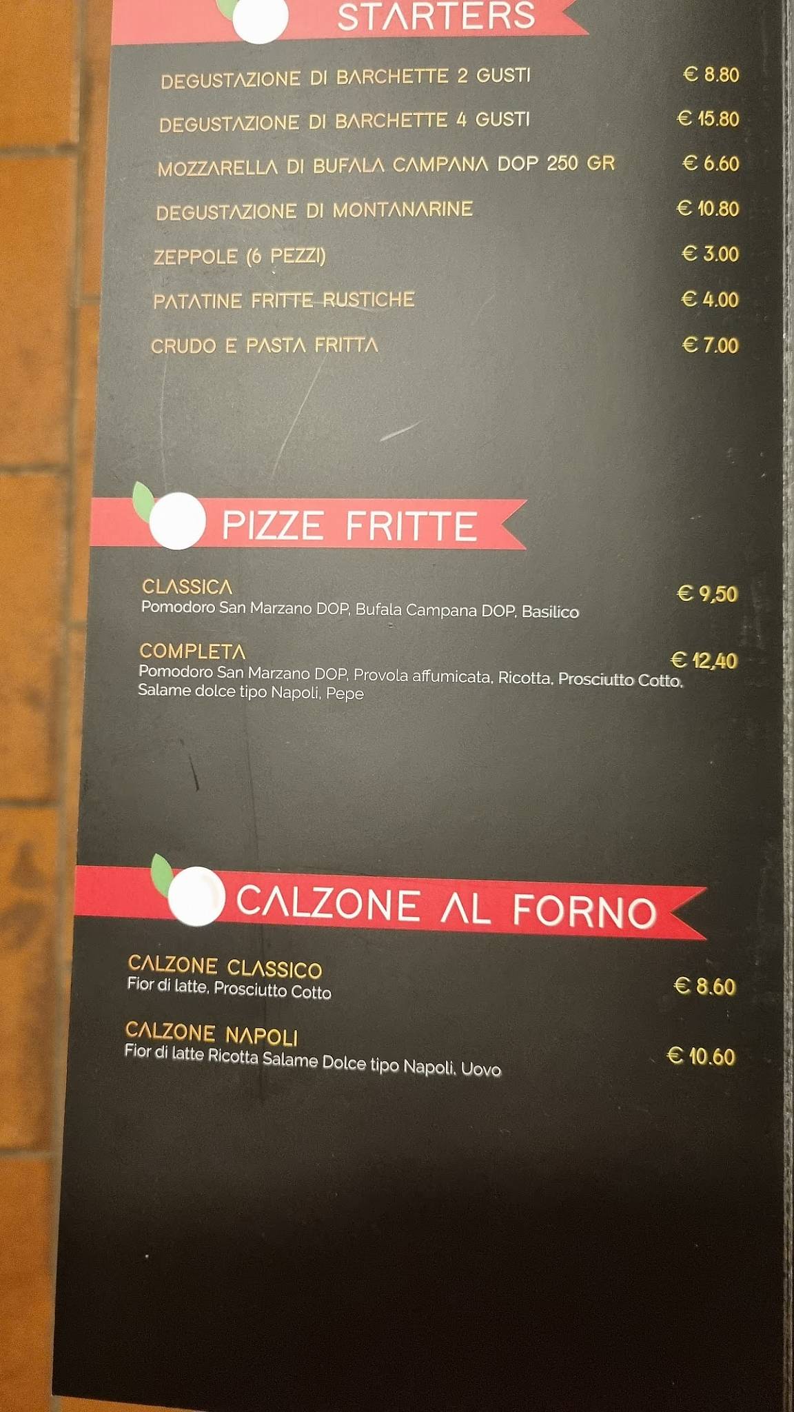 Menu di Pomodoro & Mozzarella • F.lli D’Auria pizza Gourmet 