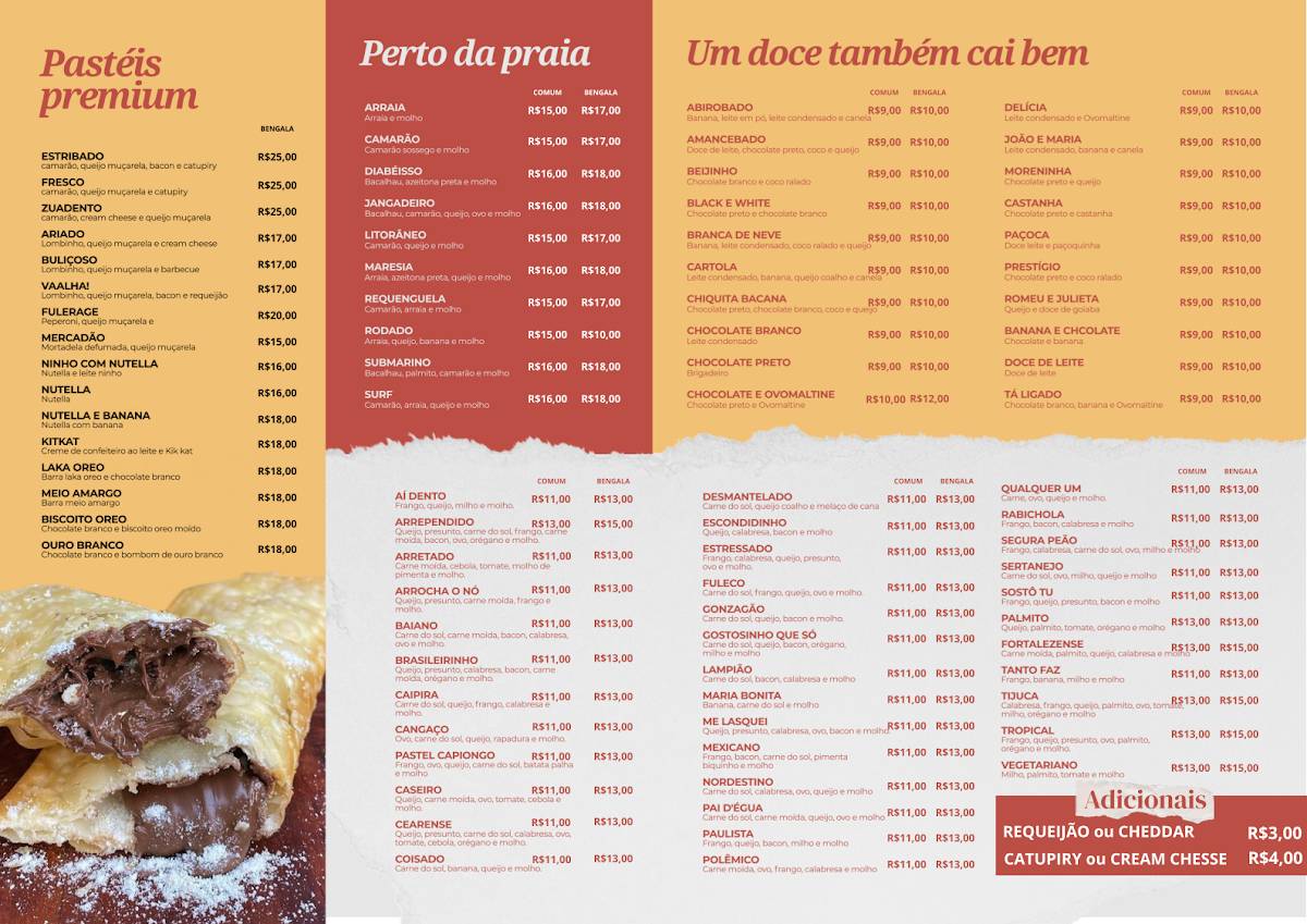 Pontinho do Pastel cardápio
