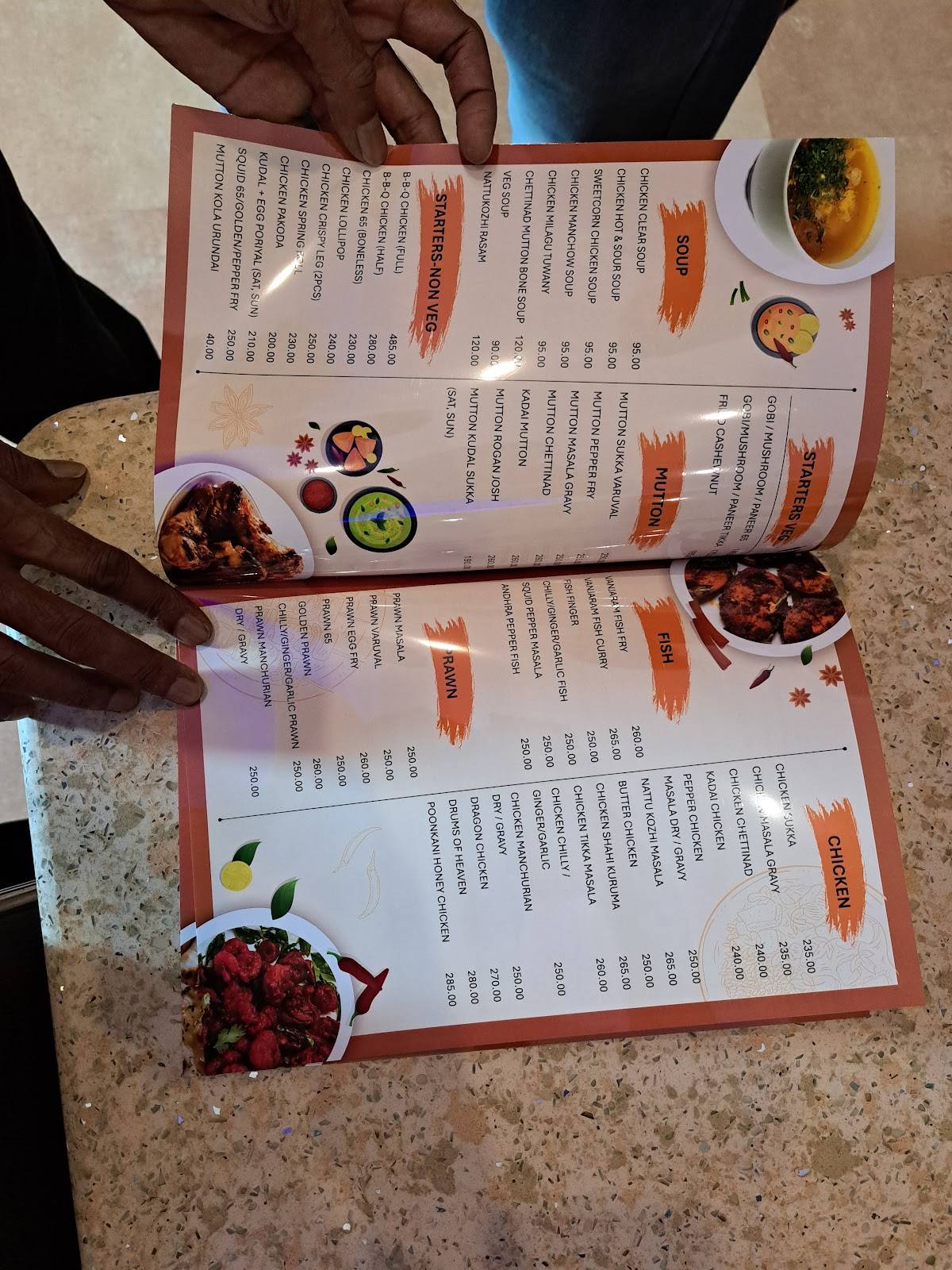 Poonkani Restaurant menu
